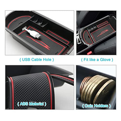 CDEFG Center Console Accessory Organizer Compatible with 2018 2019 2020 2021 2022 CHR C-HR, ABS Material Armrest Box Insert Tray (Red) - color: 1Pcs Red for CHR 2018-2023