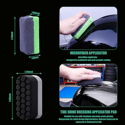 13PCS Motorcycle Cleaning Kit, Motorcycle Detailing Kit Overall Cleaner Tools Car Washing Brush Rims Cleaning Kit Chain Tire Wheel Brush Set Chain Tire for Car Bike Motorbike