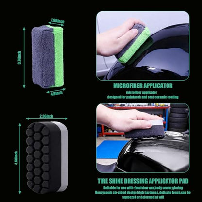 13PCS Motorcycle Cleaning Kit, Motorcycle Detailing Kit Overall Cleaner Tools Car Washing Brush Rims Cleaning Kit Chain Tire Wheel Brush Set Chain Tire for Car Bike Motorbike