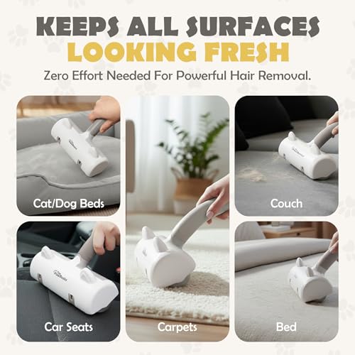 Pet Hair Remover Roller - Reusable Lint Roller for Dog and Cat Hair, Easy to Clean Electrostatic Pet Hair Removal Tool with Ergonomic Grip for Bedding, Couch, Carpet and Car Interiors - color: Gray
