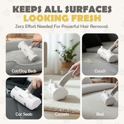 Pet Hair Remover Roller - Reusable Lint Roller for Dog and Cat Hair, Easy to Clean Electrostatic Pet Hair Removal Tool with Ergonomic Grip for Bedding, Couch, Carpet and Car Interiors - color: Gray