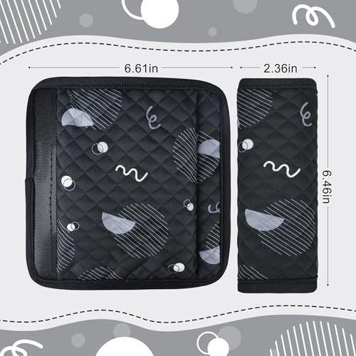 INFANZIA Car Seat Strap Covers for Infants Babies, Soft Carseat Shoulder Pads for Kids, Double-Sided Use Seatbelt Cushion Covers for Stroller, Pushchair & High Chair (Black) - color: Black