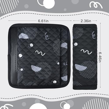 INFANZIA Car Seat Strap Covers for Infants Babies, Soft Carseat Shoulder Pads for Kids, Double-Sided Use Seatbelt Cushion Covers for Stroller, Pushchair & High Chair (Black) - color: Black