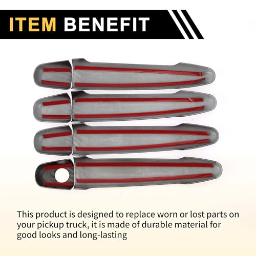 4pcs Exterior Door Handle Cover Car Door Handle Protector for Toyota 4Runner 2003-2010 Car Door Handle Protector without Keypad ABS Carbon Fiber Pattern Black