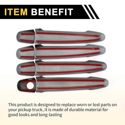 4pcs Exterior Door Handle Cover Car Door Handle Protector for Toyota 4Runner 2003-2010 Car Door Handle Protector without Keypad ABS Carbon Fiber Pattern Black