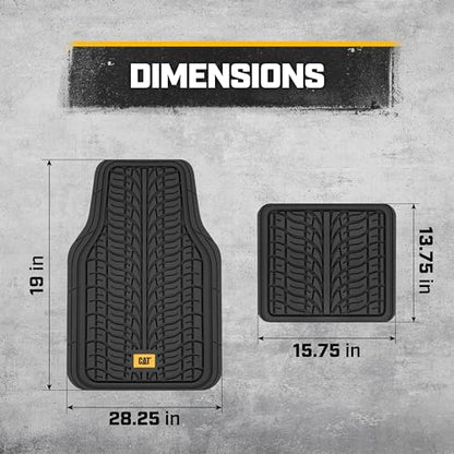 Cat® ToughTread™ Front & Rear Full Set of Floor Mats for Cars - All-Weather Heavy-Duty Trimmable Universal Fit Rubber Mat Truck & Car Accessories - Automotive Floor Mats for SUVs Car Interior - style: ToughTread Tire