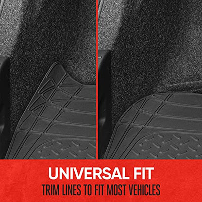 Motor Trend FlexTough Defender Floor Mats for Cars & TrunkShield Trunk Mat Set, Next-Gen Deep Dish Heavy Duty Car All Weather, Rubber Set Auto Truck Van SUV B09VYBHPDK - color: Black, style: Cargo Combo