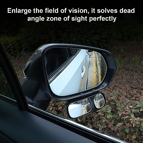 LivTee Blind Spot Mirror, Double Adjustable Mounted Blindspot Mirror HD Glass Wide Angle View, Side Rearview Mirror Universal, Right - size: Double-Right