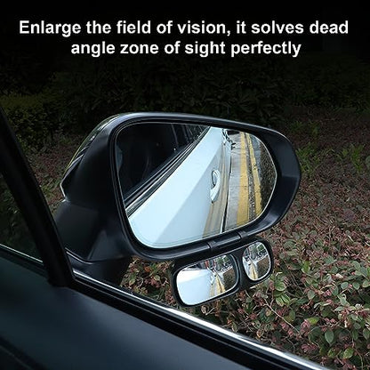 LivTee Blind Spot Mirror, Double Adjustable Mounted Blindspot Mirror HD Glass Wide Angle View, Side Rearview Mirror Universal, Right - size: Double-Right