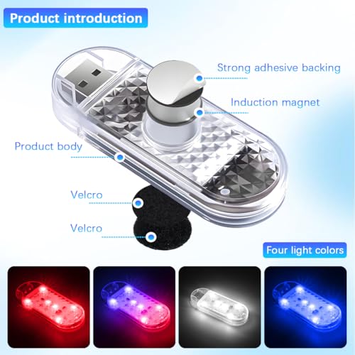 Car Door LED Warning Lights, 2PCS Roadside High Brightness Vehicle Flashing Flares Safety Signal Lamp, Rechargeable Automotive Strobe Lights, Universal for SUV RV Truck (Blue) - color: Blue