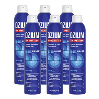 Ozium 805539-6 8 Oz. Air Sanitizer & Odor Eliminator for Homes, Cars, Offices and More - Original Scent, 6 Pack,Blue - size: 8 Ounce (Pack of 6)