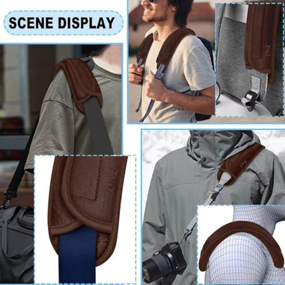 ZINZ 2-Pack Universal Shoulder Pad with Ultra Thick Cushion for Bag Luggage Bag Crossbody, Plus Long & Anti-Slip & Breathable,Brown - color: Brown