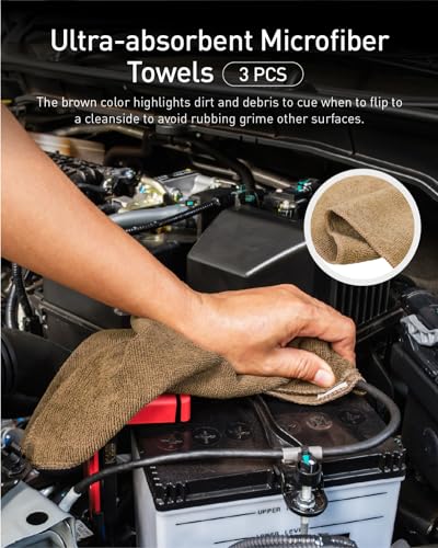 Fantasticlean 9PCS Car Interior Detailing Set, Microfiber Cloth & Applicator, Double-Head Detailing Brushes, Natural Bristles, Scratch-Free, Ultra-Soft for Seats Leather Care or Cleaning - size: IT-ACS03-NT