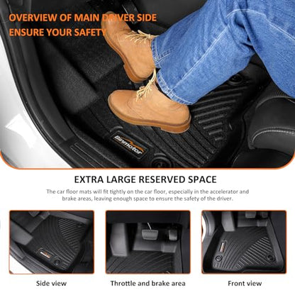 Binmotor-All Weather Floor Mats for Nissan Pathfinder 2022-2026, 8 Passenger, 3 Rows, for Infiniti QX60 7 Passenger, Heavy Duty Car Floor Liners Pathfinder Accessories - style: 1) Car Mats for Nissan Pathfinder 8 Seats (2022-2026)