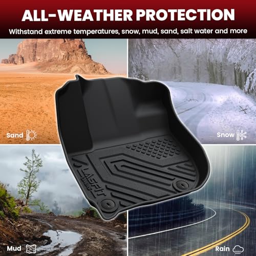 LASFIT Floor Mats & Cargo Mat for Honda HRV 2016-2022 (FWD Model), All Weather TPE Custom Fit HR-V Floor Liner Accessories, 1st & 2nd Row & Trunk Mat Full Set, Black (Not for AWD) - style: 6）For Honda HR-V FWD | 2016-2022 | Full Set