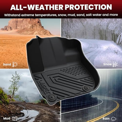 LASFIT Floor Mats & Cargo Mat for Honda HRV 2016-2022 (FWD Model), All Weather TPE Custom Fit HR-V Floor Liner Accessories, 1st & 2nd Row & Trunk Mat Full Set, Black (Not for AWD) - style: 6）For Honda HR-V FWD | 2016-2022 | Full Set