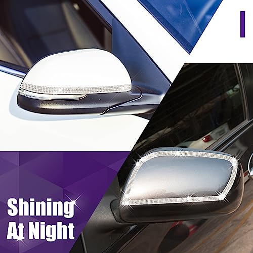 Frienda 2 Rolls 30 Ft Bling Car Trim Self Adhesive Glitter Crystal Rhinestone Car Interior Exterior Accessories Rhinestone Strips Diamond Stickers Roll for Women Auto Dashboard Diamond DIY Decor