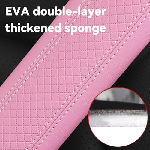 2PCS Car Seat Belt Cover, Soft Shoulder Strap Covers Harness Pads, Safety Leather Seatbelt Comfort Driving Cushion Protect Your Shoulder and Neck Universal for Car, SUV,Truck (Pink) - color: Pink