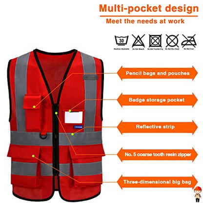 Red safety vest small - color: Red, size: Small