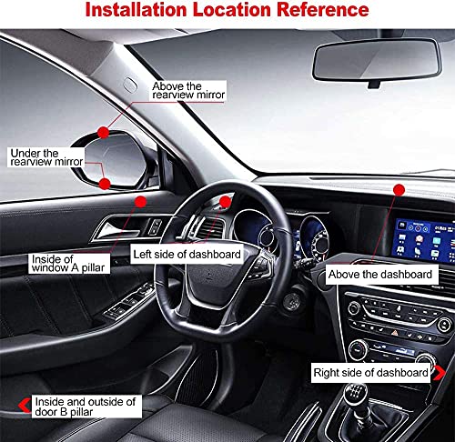 Biqing Blind Spot Mirrors, Universal Car Accessories, 360 Adjustable, Convex, Black, 2.75 Inch, Rear View Mirror, Auto Auxiliary Mirror, 1PC