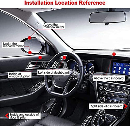 Biqing Blind Spot Mirrors, Universal Car Accessories, 360 Adjustable, Convex, Black, 2.75 Inch, Rear View Mirror, Auto Auxiliary Mirror, 1PC