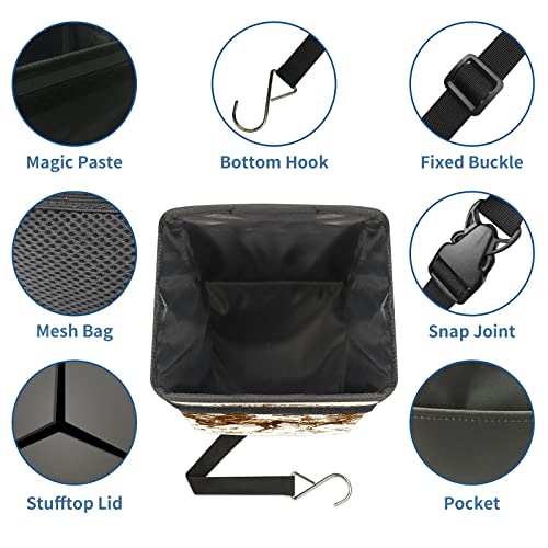 Wild Western Cowboy Car Trash Can with Lid Collapsible Reusable Waterproof Car Garage Bag,Automotive Garbage Can,Car Accessories Interior Car Organizer - color: 220120411