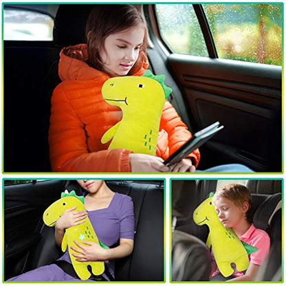 Farochy Car Pillow for Kids - Dinosaur Seat Belt Cover, Car Seat Belt Pillow Kids Car Seatbelt Covers, Vehicle Shoulder Pads, Seatbelt Cushion for Kids, Seat Strap Pillows Kids (Dinosaur)