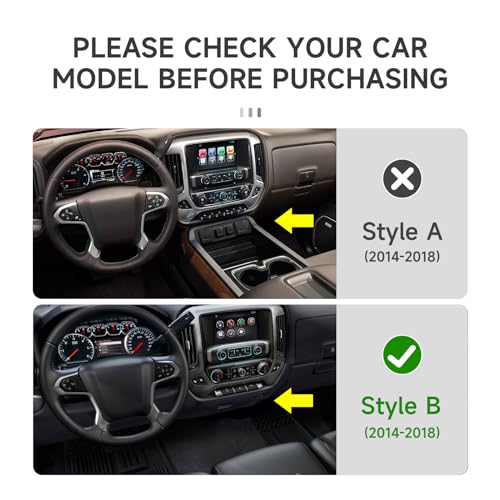 Car Carbon Fiber Decal Center Console Lower Panel Sticker Cover Interior Trim Decal for Chevrolet Silverado/GMC Sierra 1500 2500HD 3500HD 2014-2018 Accessories - color: Center Console Lower Panel