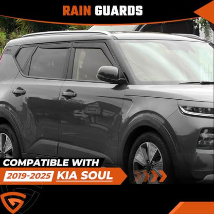 Rain Guards Compatible with Kia Soul 2020 2021 2022 2023, Tape-On Extra Durable Side Window Visor Deflectors 2020-2023 Soul Window Rain Guard 4 PCS - size: Fit for Kia Soul 2020-2023