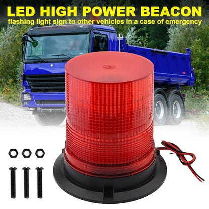 Red Led Strobe Lights, 12-48V Warning Emergency Flashing Beacon Lights, 3 Modes Waterproof Flashing Safety Warning Lights for Trucks, Cars, Bus, Tractor, Mower, ATV, Golf Carts, UTV - color: Red