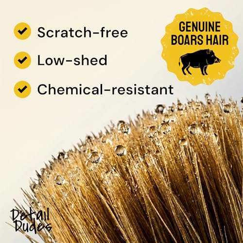 Detail Dudes Car Detailing Brush Set 3-pc - Scratch-Free Boars Hair for Interior and Exterior Work - Pro Quality Car Cleaning Brush Kit for Leather Seats, Dashboards, Wheels, Grills and Paint - size: 3 Pack(Starter)