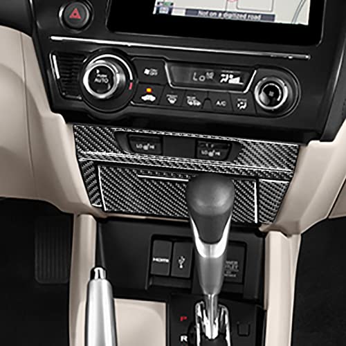 Auto Center Console Seat Heated Buttons Frame Panel Sticker Real Carbon Fiber Interior Trim Compatible with Honda Civic 9 Coupe/Sedan 2013 2014 2015 Accessories Black - A - color: Center Console Seat Heated Buttons Frame Panel - a