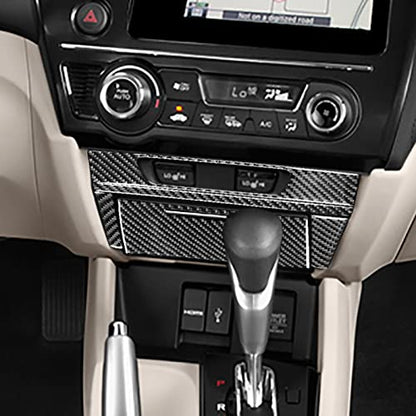 Auto Center Console Seat Heated Buttons Frame Panel Sticker Real Carbon Fiber Interior Trim Compatible with Honda Civic 9 Coupe/Sedan 2013 2014 2015 Accessories Black - A - color: Center Console Seat Heated Buttons Frame Panel - a