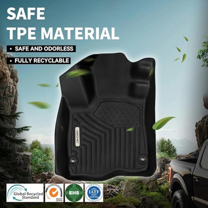 OEDRO Floor Mats Fit for 2013-2018 Hyundai Santa Fe GLS/Limited/Limited Ultimate/SE/SE Ultimate & Santa Fe Sport Base/2.0T/2.0T Ultimate 5-Seater TPE All Weather Custom Fit Floor Liners Car Mats Black - style: 13-18 Santa Fe 1st & 2nd Row