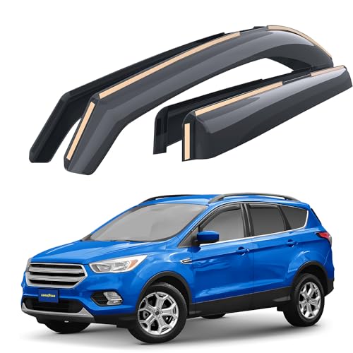 Goodyear Shatterproof in-Channel Window Deflectors for Ford Escape 2013-2019, Rain Guards, Window Visors for Cars, Vent Deflector, Car Accessories, 4 pcs - GY008477 - color: For Escape 13-19