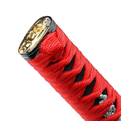 JDMBESTBOY Samurai Sword Red Black Shift Knob Shifter Alloy Katana Adapters Universal 20cm - color: Red Black, size: 20cm