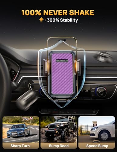 CD Slot Phone Mount, Upgraded Car Phone Holder [Thick Cases Friendly], Universal Phone Mount for Car CD Slot Mount for iPhone, Google, Samsung, Moto, Huawei, LG, and More (Purple) - color: Purple