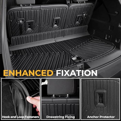 Floor Mats for Chevy Traverse 2018-2023, All Weather Floor Mats Trunk Cargo Liner with Backrest Protectors Accessories, Full Coverage Set (Fit 7 Sests) - size: For Chevy Traverse | 2018-2023