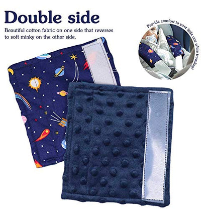 DILIMI Space Carseat Belt Cover for Baby Soft Comfort Seat Belt Cushion for Kids Cute Cartoon Pattern Car Seat Belt Pads Cover (2 Packs) - color: Space