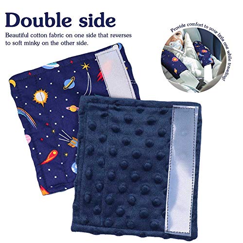 DILIMI Space Carseat Belt Cover for Baby Soft Comfort Seat Belt Cushion for Kids Cute Cartoon Pattern Car Seat Belt Pads Cover (2 Packs) - color: Space