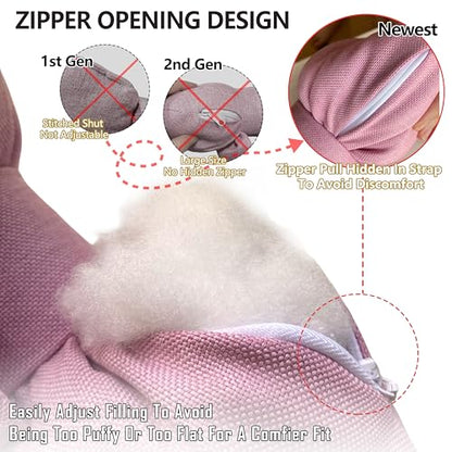 Car Seat Neck Pillow Elegant Bow Car Headrest Pillow Set - Cotton Linen Neck Cushion Universal Fit for Women Comes with 2 Seat Belt Covers (Pink Set 4Pcs) - color: Pink Set 4pcs