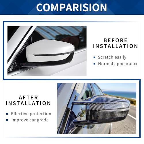 Real Carbon Fiber Side Mirror Cover Compatible with G20 G21 G30 G31 G32 GT G11 G12 G14 G15 G16 (Real Carbon Fiber, G20 G30 G32 G11) - color: Real Carbon Fiber, size: G20 G30 G32 G11