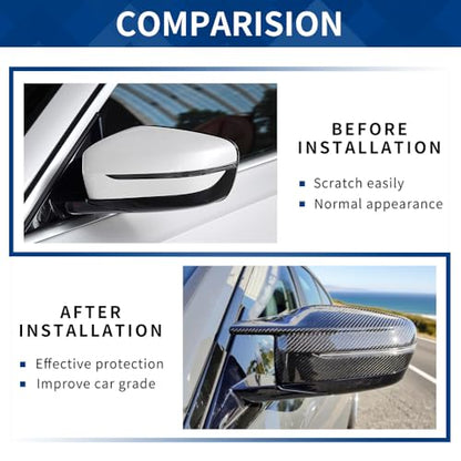 Real Carbon Fiber Side Mirror Cover Compatible with G20 G21 G30 G31 G32 GT G11 G12 G14 G15 G16 (Real Carbon Fiber, G20 G30 G32 G11) - color: Real Carbon Fiber, size: G20 G30 G32 G11