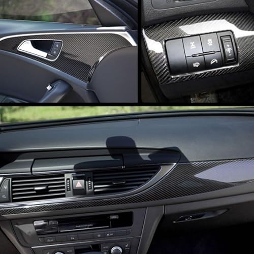MOTONG 6D Black Carbon Fiber Vinyl Wrap for Cars - High Gloss Self-Healing Automotive DIY Film - Removable, Waterproof Vehicle Wrap for Doors, Bumper, Interior Trim (11.81 * 118.11 inch)