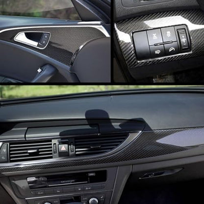 MOTONG 6D Black Carbon Fiber Vinyl Wrap for Cars - High Gloss Self-Healing Automotive DIY Film - Removable, Waterproof Vehicle Wrap for Doors, Bumper, Interior Trim (11.81 * 118.11 inch)