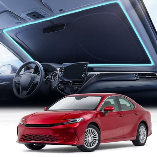 2026 Upgraded Nmoiss Car Windshield Sun Shade [Dot Matrix Reflective Coating] Extended Edge No Light Leakage Design Cooling Protect Car Interior from UV Damage Small - size: Small