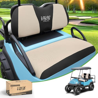 10L0L Golf Cart Seat Covers for Yamaha G29 Drive2 Club Car Precedent Tempo, Breathable Mesh Bench Seat Cover, No Drilling Front Seat Cushion, All-Season Comfort Gray Black - color: Beige and Black