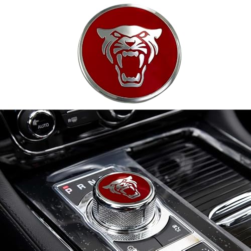 MAXMILO Panel Frame Cover Trim Accessories Gear Shift Knob Cover Decoration Trim Emblem Sticker Compatible with Jaguar XF XE XJ F-Pace (Red) - color: Red