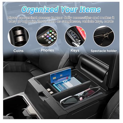 Center Console Organizer Compatible with 2025-2026 Toyota 4Runner (6th Gen) Interior Accessories, Armrest Storage Box Glove Organizer Tray Insert with Coin and Sunglasses Holder - size: Center Console Organizer