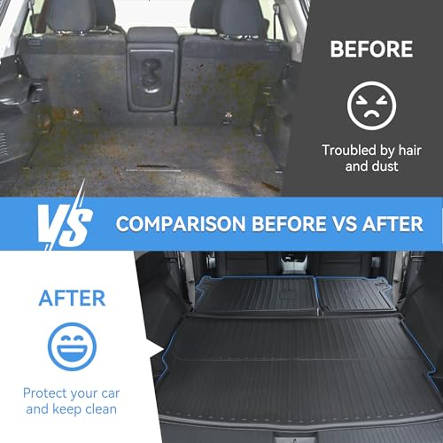 Cargo Mat Combo Set for Nissan Rogue 2021-2026 (Not for Rogue Sport) All Weather Trunk Liner and Seat Back Protectors Upgrade Cargo Accessories - style: 13) for Nissan Rogue 2021-2025 Cargo Liner & Seat Back Mat